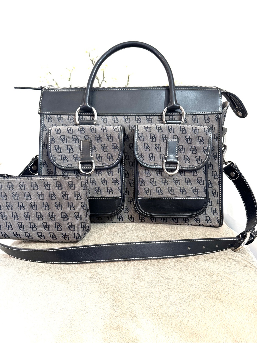 Dooney & Bourke Y2K Double Pocket Signature Tote